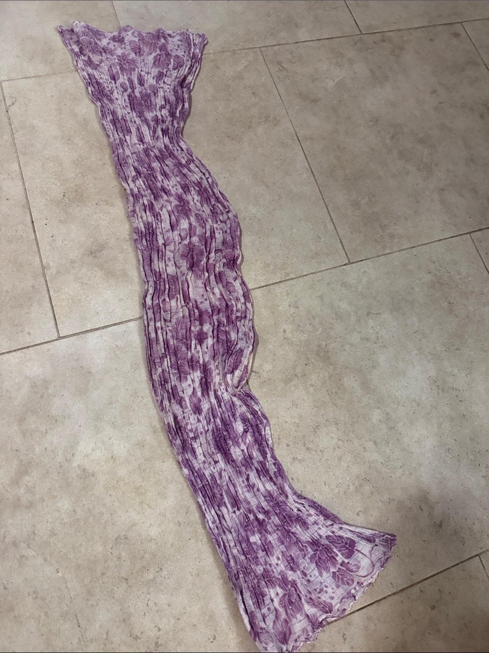 Purple Floral Scarf - Lightweight Women's Scarf